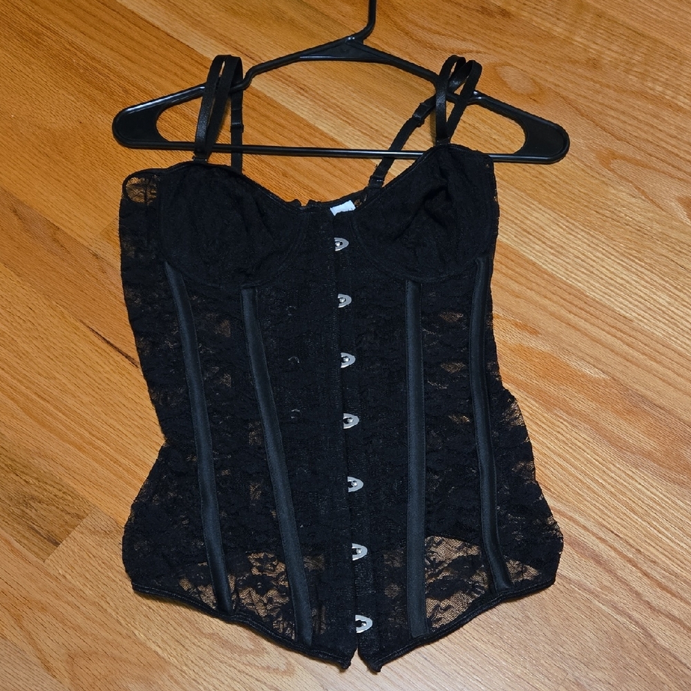 Elegant Moments Black Lace Bustier